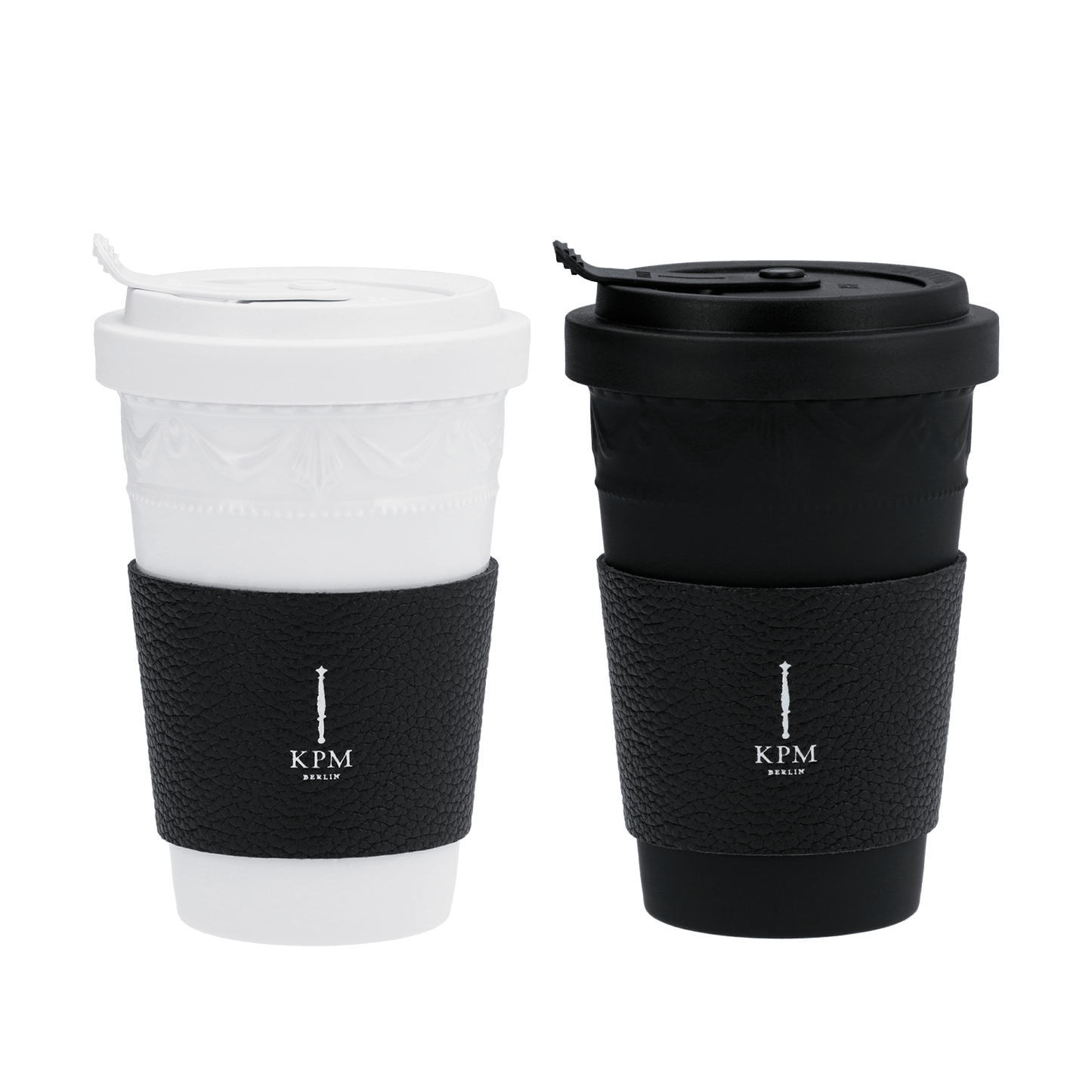 KPM To-go Becher-Set Black & White inkl. Ledermanschetten
