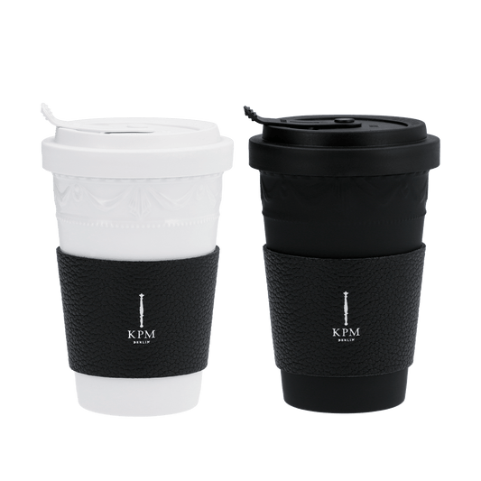 KPM To-go Becher-Set Black & White inkl. Ledermanschetten