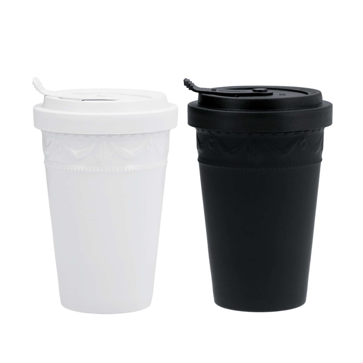 KPM To-go Becher-Set Black & White inkl. Ledermanschetten